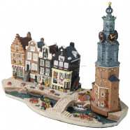 Set G - Flowermarket Base Plate with 4 Canal Houses Amsterdam Streets®