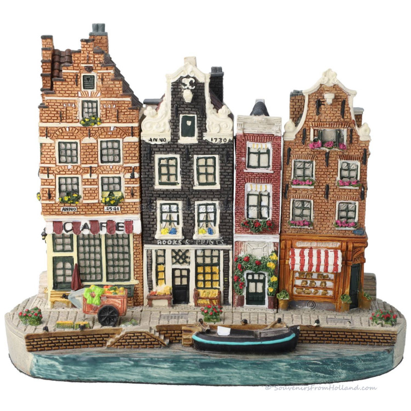 Set A - Kleine Basisplaat met 4 Grachtenpanden Amsterdam Streets®