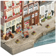 Set F - Large Base Plate with 5 Canal Houses Amsterdam Streets®