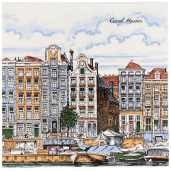 Amsterdam Canal Houses - set of 2 tiles - 30x15cm - Color