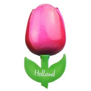 Tulip Magnets Pink Red - Wooden Tulip Magnet 6cm