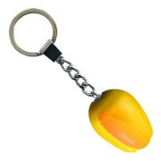 Tulip Keychain Yellow Orange - Wooden Tulip Keychain 3.5cm