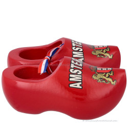 Decoratieve Houten Klompen Amsterdam Rood 14 cm