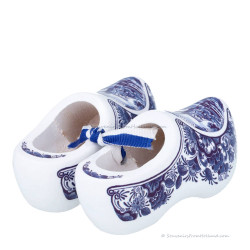 Decorative Wooden Shoes Delft Blue Windmill 8 cm