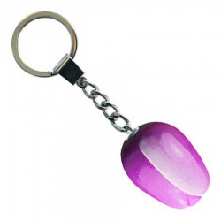 Purple White - Wooden Tulip Keychain 3.5cm