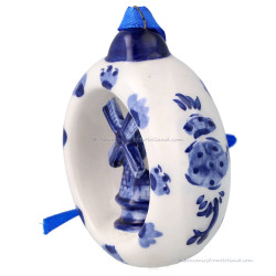 Kersthanger Ring met Molen Delfts Blauw