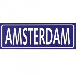 Blauw Amsterdam Rechthoek - Platte Magneet