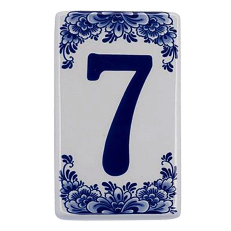 Housenumber 7 - Delft Blue