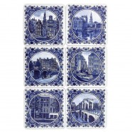 Delft Blue Amsterdam - Coasters - set of 6