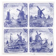 Servetten en Servethouders Windmills 4x Servetten - Delfts Blauw