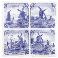 Windmills 4x Napkins - Delft Blue