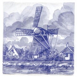 Windmill Napkins - Delft Blue