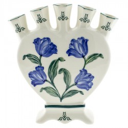 Tulip Blue Green - Heart Tulip Vase 18cm