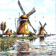 Two Windmills - Tile 15x15cm