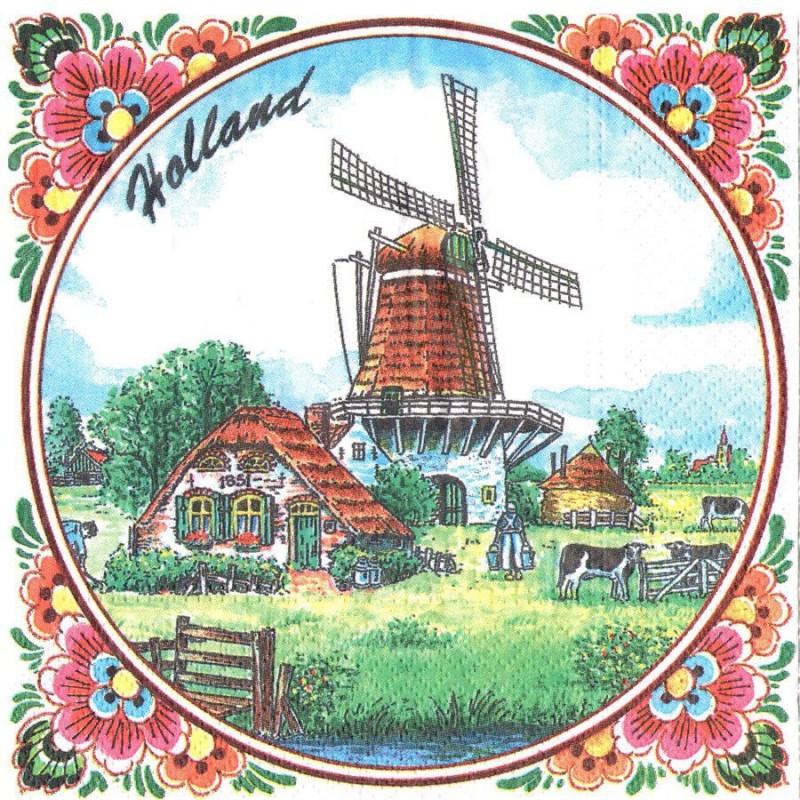 Windmolen Holland Servetten - Kleur