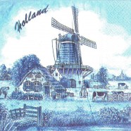 Windmolen Holland Servetten - Delfts Blauw