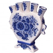 Bloemen Delfts Blauw - Hart Tulpenvaas 16cm