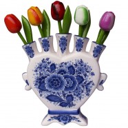 Flowers Delft Blue - Heart Tulip Vase 16cm