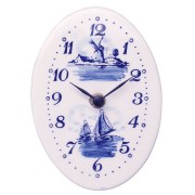 Clocks Wall Clock Oval - Delft Blue 15cm