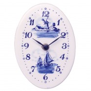 Wall Clock Oval - Delft Blue 15cm