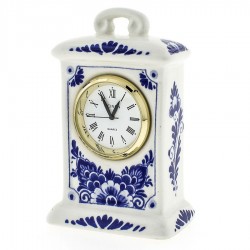 Miniature Clock Flowers 9cm - Delft Blue
