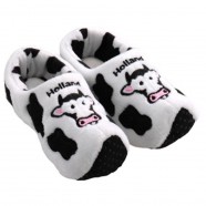 Dutch Clog Slippers Cow Black White