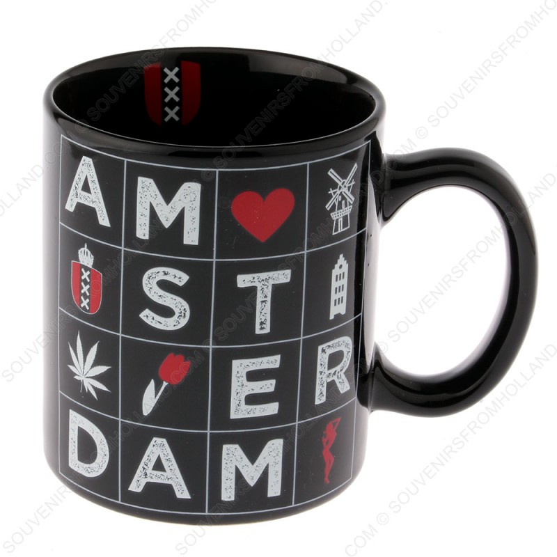 Mug black Amsterdam 250ml