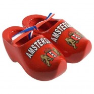 Red - Amsterdam - 14 cm Wooden Shoes