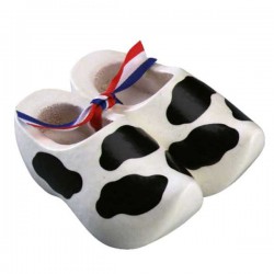 Cow - Black spots - 14 cm Wooden Shoes