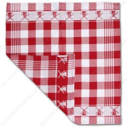 Windmill Red Tea Towel - Dish Cloth 60x65cm