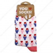 Socks Tulips Pink- Size 35-41
