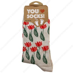 Socks Tulips Grey - Size 35-41
