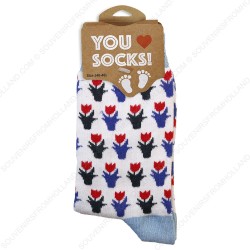 Socks Tulips Blue - Size 35-41