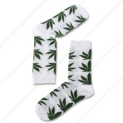 Socks White Cannabis - Size 40-46