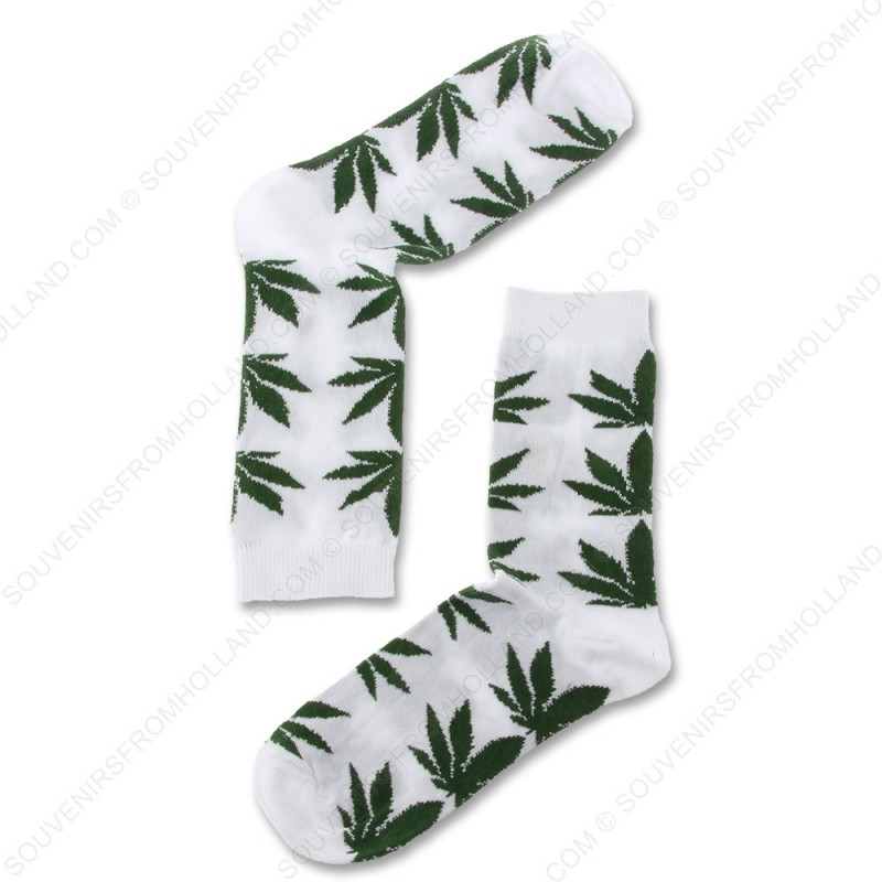 Socks White Cannabis - Size 35-41