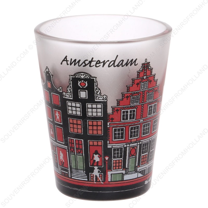 Amsterdam Grachtenhuizen frosted Shotglas