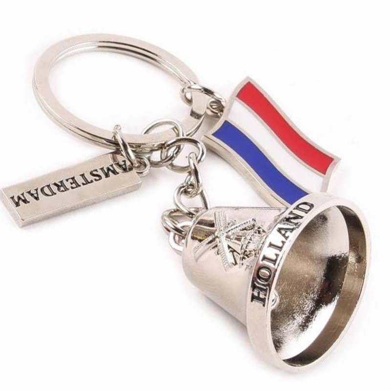 Bell with Flags - Keychain