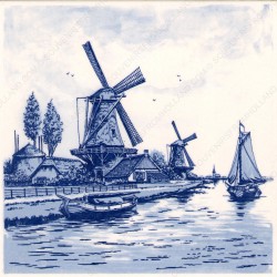 Windmill at the Waterside - Tile 15x15cm