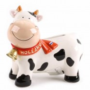 Moneybox Happy Cow with Bell - 10cm