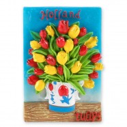 Tulips in delft blue vase magnet