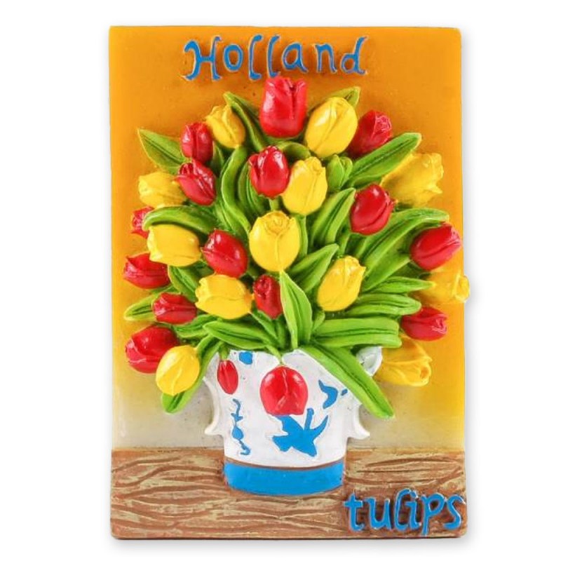 Tulpen in Delfts Blauwe vaas - Magneet