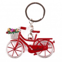 Bike Red with tulips Holland - Keychain