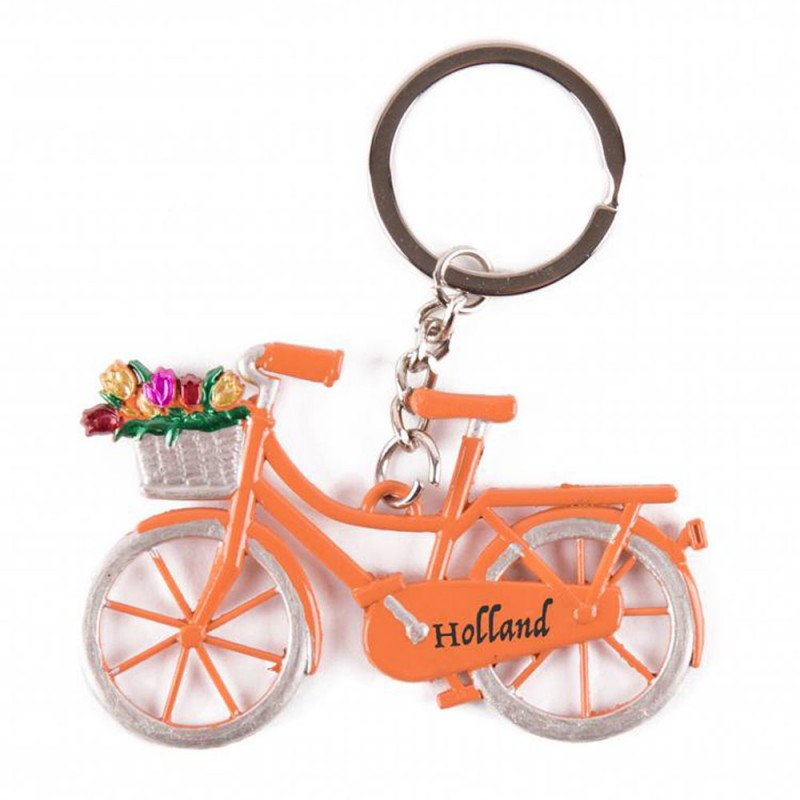 Bike Orange with tulips Holland - Keychain