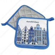 Potholder - Delft Blue Canal Houses