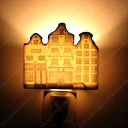 Amsterdam Canalhouses - Delft Blue - Night Light