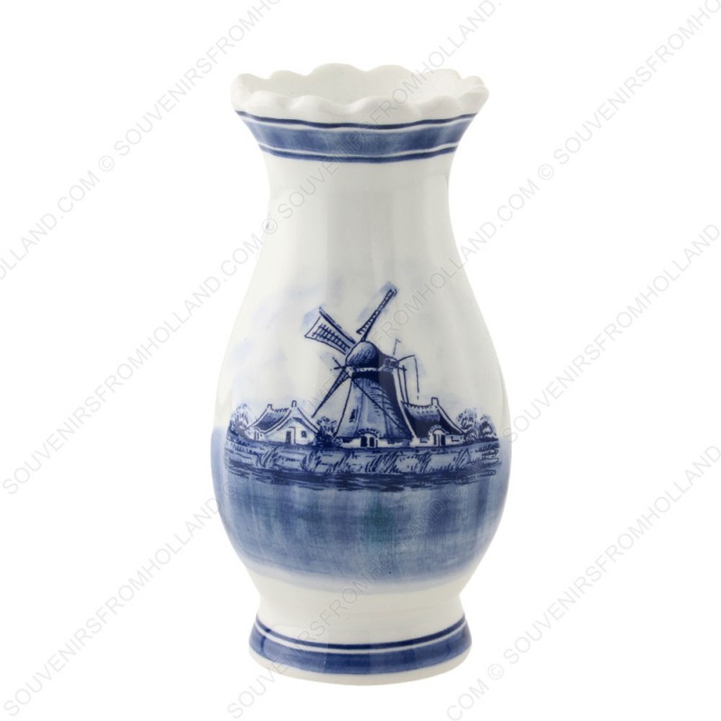 Serrated Delft Blue - Vase 14cm