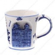 Canal Houses 3D - Mug - Delft Blue