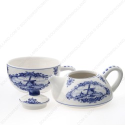 Tea-for-one Teapot - Windmill Delft Blue