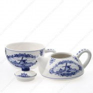 Tea-for-one Theepot - Molen Delfts Blauw