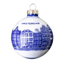 Kerstbal 7 cm - Grachtenhuizen - Kerstversiering